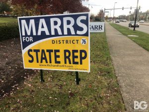 polictical sign that says marrs district state rep