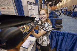Intel: a young girl with her science fair project
